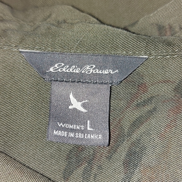 Eddie Bauer Women's Olive Green Top Cap Sleeves Lyocell - Picture 2 of 6